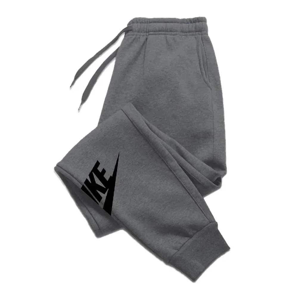 Men's printed pants, autumn and winter men's and women's running pants, sportswear and casual pants, fitness and gym sportswear