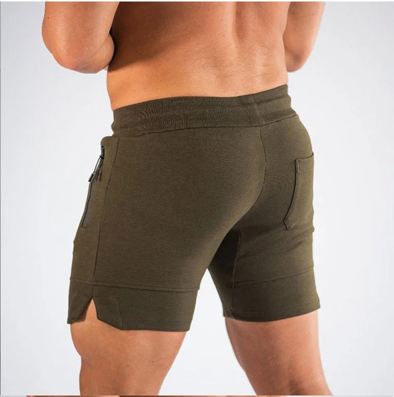 Men's Zip pocket sweatpants Fitness Gyms Shorts Men Summer Running Short Pants Male Jogger mesh Workout Beach sports short pants