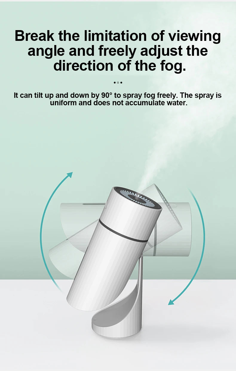 260ML Wireless Air Humidifier USB Aromatherapy Diffuser 1000mAh Rechargeable Battery Ultrasonic Cool Mist Maker Quiet Fogger