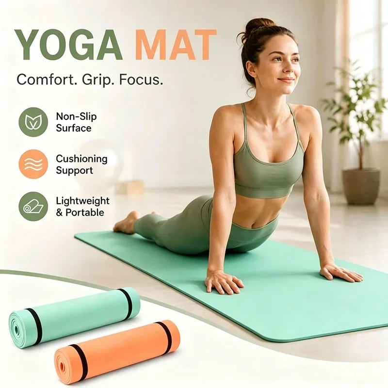 Hot Sale Yoga Mat Pilates Fitness Non‑Slip Cushion Travel Exercise Pad For Women Home Gym Floor Workout Training 180*50*0.6cm